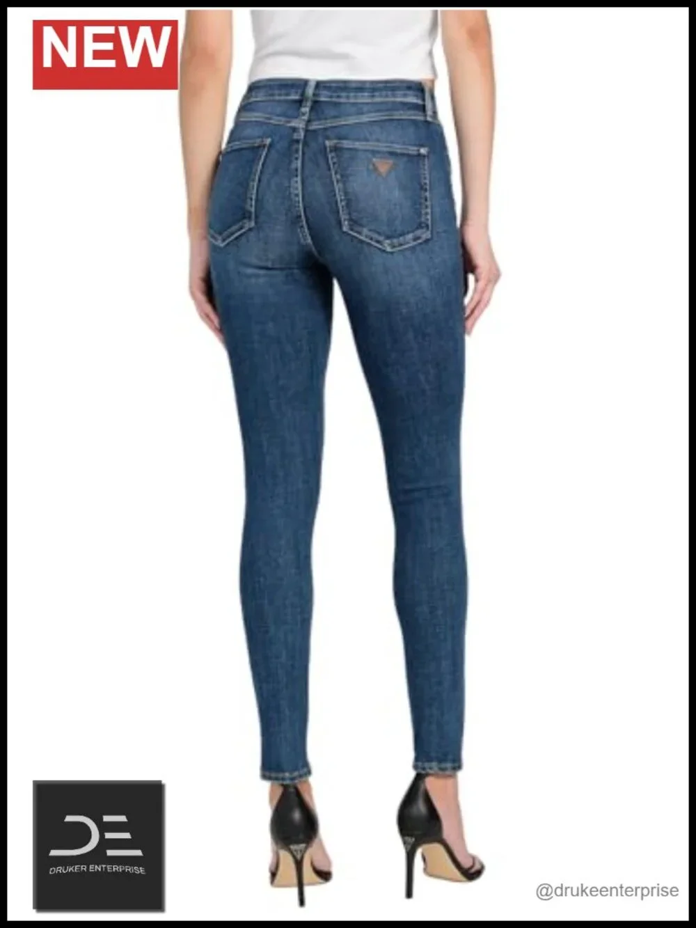 High Rise 1981 Skinny Jeans, Eco-friendly Cotton Blend, Zipper Closure,